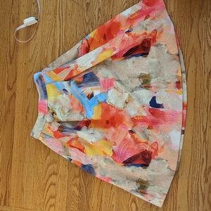 High waisted full midi skirt